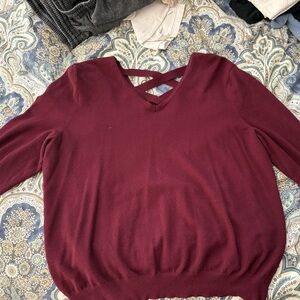 Elegant Maroon Sweater with Cross Detail